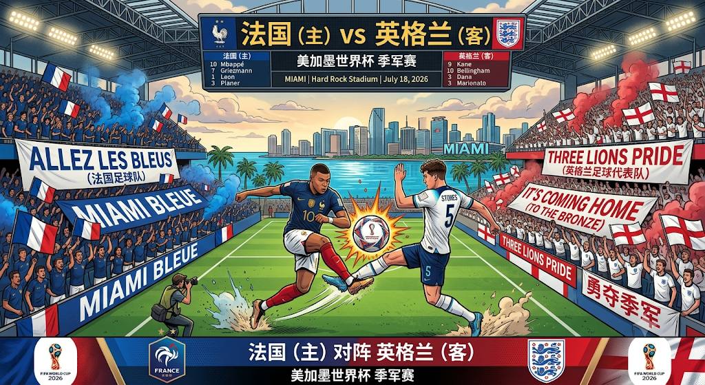 美加墨世界杯   法国 vs 英格兰（季军赛）北京时间7月19号05:00